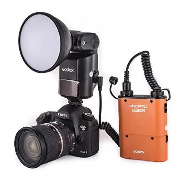 Godox Tragbare Advanced Speedlite mit 4500 mAh Akku Schwarz WITSTRO AD360 Flash Kit mit PB960 orange-34